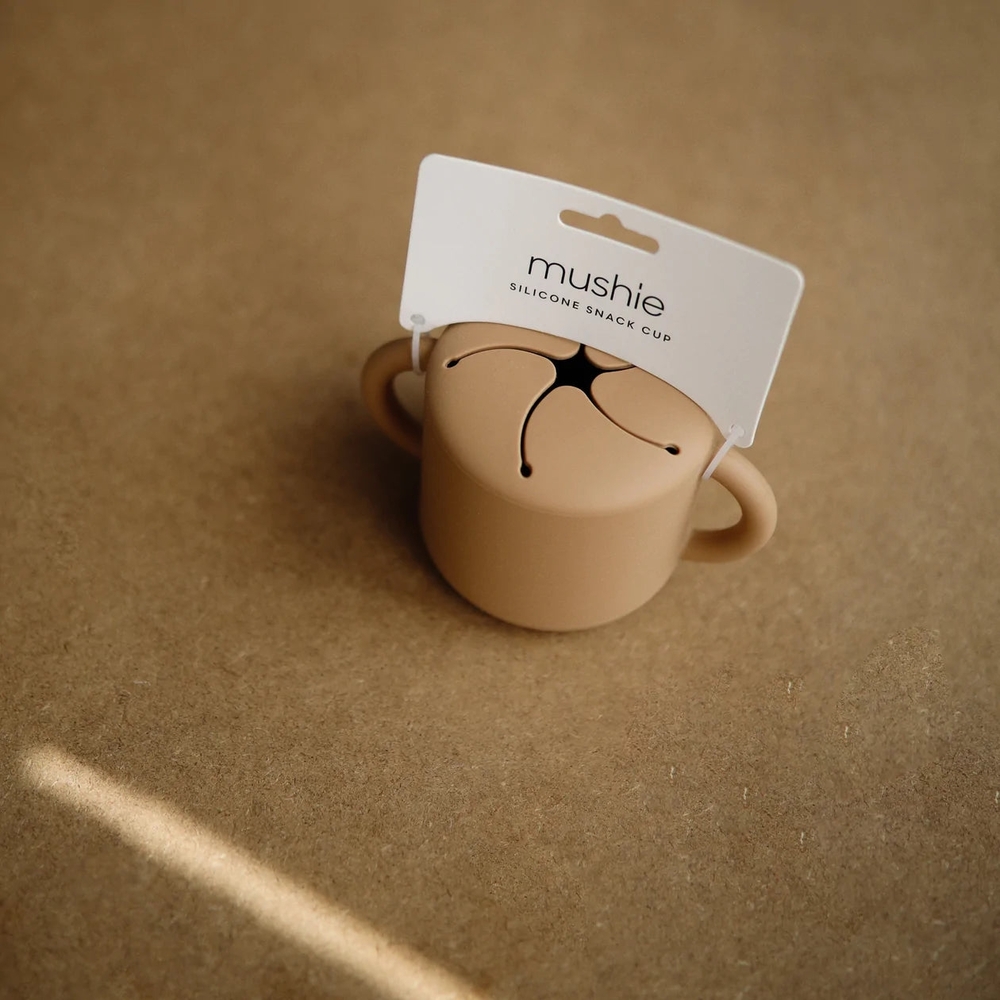 Mushie Silicone Snack Cup in Tan